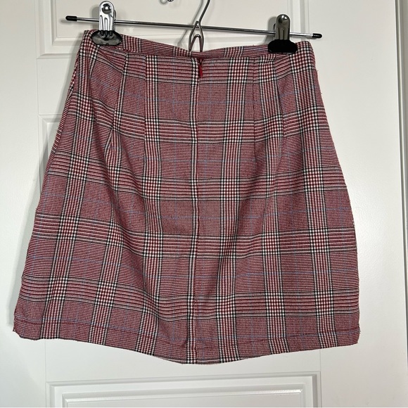 JOHN GALT (BRANDY MELVILLE) CARA SKIRT PINK PLAID ONE SIZE ZIP CLOSURE IN BACK - Picture 10 of 14